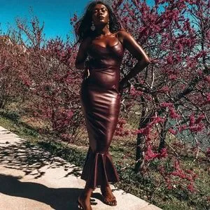 chinese dress ladies Fairy Grunge Mermaid Vegan Leather One-Piece Dress